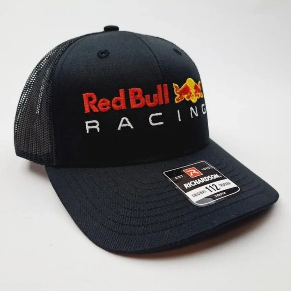 Embroidered Red Bull Richardson 112 Youth Trucker F1 Race Snapback Cap Hat Black - Picture 3 of 4
